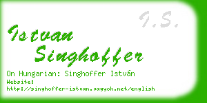 istvan singhoffer business card